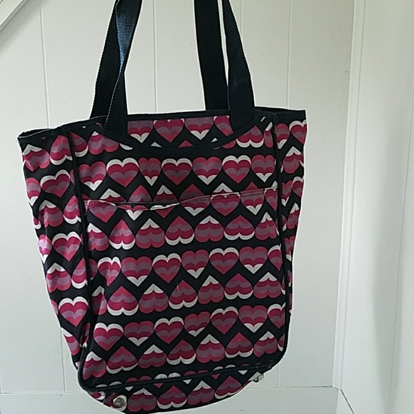 Roxy Heart Open Top File Bag Pink, Blue, White Large - Picture 5 of 7